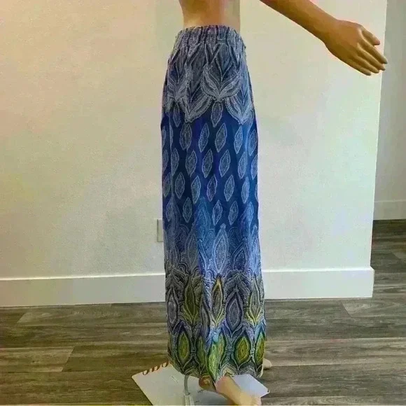 Vintage Havana, Medium, Maxi skirt, blue, yellow - Picture 2 of 7